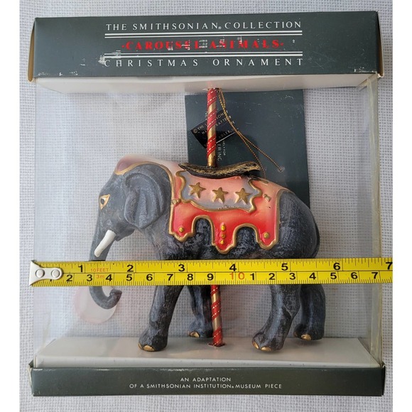 Christmas Ornament Carousel Elephant Ornament Vintage New Smithsonian Museum I - Picture 4 of 9